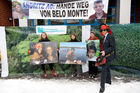 (C) fotodienst / Johannes Hloch - Wien, 6.12.2010; Am 6.12.2010 erhält der austro-brasilianische Bischof Erwin Kräutler in Stockholm aufgrund seines Einsatzes für die Rechte der Indigenen in Amazonien den Alternativ-Nobelpreis. Er wird damit auch explizit für seinen mutigen Einsatz gegen das Mega-Kraftwerk Belo Monte geehrt, für das die steirische Andritz AG die Turbinen liefern möchte. Welthaus Wien und die Dreikönigsaktion, Hilfswerk der Katholischen Jungschar, organisierten am Tag der Preisverleihung eine Solidaritätsaktion vor dem Andritz-Gebäude in Wien.