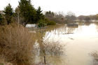 (C) fotodienst/Walter Vymyslicky - Angern 05.04.2006 - FOTO.: Viele Häuser und Hütten stehen am Marchufer unter Wasser