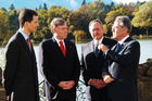 Treffen der Staatsoberhäupter
Erbprinz Alois von und zu Liechtenstein,  Horst Köhler -D; Heinz Fischer -  A; Samuel Schmid - CH
Foto: www.siebinger.com