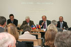 European Space Policy Institute, v.l.: Jakub Ryzenko (Polish Space Office, Poland), Jacques Blamont, Francois Auque (EADS-Space, France), Vincent Sabathier.