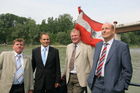 Johann Reitbauer (Bürgermeister von Wallsee), DI Wolfram Mosser-Brandner (Fachverbandsobmann Schifffahrt), Mag. Helmut Kukacka (Staatssekretär vom BM für Verkehr, Innovation und Technologie)