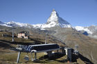 Herrliche Aussicht auf das Matterhorn Alpenpanorama vom Gornergrad. Brathtaking panoramic view of the Matterhorn and the Swiss Alps from Gornergrad (3100 MüM)