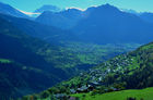 Der Blick von der Riederalp in Richtung Simplon und Brig. The mountains view from Riederalp to the Simplon and Brig