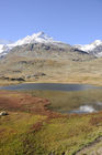 Beliebte Wanderregion: Berglandschaft beim Bernina Hospitz  nahe  der Alp Grüm. Famous mountain-Trekking area in the Swiss Alps at Bernina Hospitz.