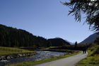 Wandern zurr Wiege des Inn-Fluss in den Engadiner Bergen. Trekking to the source of the Inn-River in the upper Engadina in the Swiss Alps.