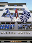 Die Fassade des Widder Hotels in Zürich, das zu den Swiss Deluxe Hotels zählt.