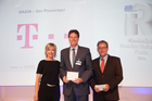 Gewinner Kategorie DAX30 - Deutsche Telekom AG
Foto: Moderatorin; Dr. Thomas Dannenfeldt - Group CFO Deutsche Telekom AG; Kay Bommer - Geschäftsführer Deutscher Investor Relations Verband e.V.