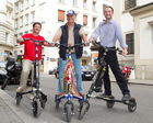 (c) fotodienst / Anna Rauchenberger - Wien, am 05.08.2010 -  Gemeinsam mit Trikke Austria powered by BEKO veranstaltete die Firma Stamm Concept Store das erste 'Spazierschweben' mit dem eTrikke in der Wiener Innenstadt. Mit dem elektrisch unterstützten Trikke UPT, eine Art Elektroroller, kann sich jeder umbeweltbewusst fortbewegen. Das Trikke UPT ist klappbar, leicht und dadurch einfach zu transportieren und zu lagern. FOTO v.l.: Ing. Christof Kotauczek, G&F HandelsgesmbH, Prof. Ing. Peter Kotauczek, Firmengründer BEKO Asset Management GmbH, Mag. Marcus Fried, GF Stamm Concept Store.