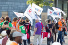 (C)fotodienst/Anna Rauchenberger -  Wien, am 20.07.2010 - Vom 18. bis 23. Juli findet in der Wiener Messe die AIDS 2010 statt. Die Internationale AIDS Konferenz steht unter dem Motto ‚Right Here, Right Now’ und umfasst Vorträge, Ausstellungen und Information. Das ‚Global Village’ auf der AIDS 2010 bietet Möglichkeit zur Diskussion und Information sowie Performances und Ausstellungen.