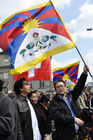 Zürich: Es gibt viele Freunde eines von Chinas Okkupation befreiten Tibet in der Schweiz. In Switzerland they are many supporter of a Free Tibet