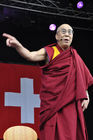 Seine Heiligkeit, der Dalai Lama, geistiges Oberhaupt der tibetischen Exilregierung bei seinem Besuch in Zürich. H.H. Dalai Lama, spiritual buddhist leader of the Tibetian Exil-government at his visit in Zürich