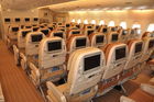 399 Economy Class Sitzplätze hat der A-380 der Singapore Airline, welcher nun täglich zwischen Zürich und Singapore verkehrt.