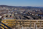 Panorama der Stadt Zürich vom Swiss Prime Tower, dem höchsten Wolkenkratzer der Schweiz. panoramic view of Zürich-City from Switzerlands highest skyscraper