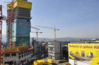 Grossbaustelle des Swiss Prime Tower, dereinst das höchste Gebäude der Schweiz. Construction site of the future highest skyscraper of Switzerland - the Swiss Prime Tower