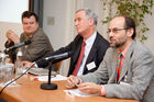 (C)fotodienst/Anna Rauchenberger -  Wien, am 18.03.2010 - Heute fand im Hotel Strudlhof eine internationale Konferenz der eutema Technology Management GmbH zum Thema Strategies for Embedded Computing Research statt. FOTO v.l.:  Tom Henzinger, ISTA, Austria, Hermann Kopetz, Vienna University of Technology, Edward A. Lee, University of California, Berkeley