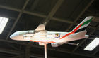 (C) fotodienst/Wolfgang Weitlaner;Der schwebene Emirates Airbus A380 mit dem Logo für den FIFA-Cup 2010.