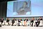 © fotodienst/Katharina Schiffl - Wien 08.10.2009 - Medienmesse 2009 - Medientage - Printgipfel - VD DDr. Horst Pirker (Styria Media), Mag. Thomas Kralinger (Kurier), Dr. Marianne Dölz (Verlagsgruppe Handelsblatt), Prof. Mag. Michael Grabner (Michael Grabner Media), Dr. Uwe Vorkötter (Berliner Zeitung), Dr. Eva Dichand (Heute), Mag. Hermann Petz (Moser Holding), Mag. Peter Kropsch (APA)