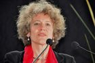 Zürich's neu gewählte, grüne Stadtpräsidentin Corine Mauch bei der Preisverleihung des Schweizer Solarpreises der Solar-Agentur.