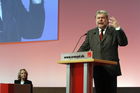 Duesseldorf, den 05.04.2008
Foto: Kurt Beck, Vorsitzender der SPD und Hannelore Kraft, Vorsitzende der NRW SPD, auf dem Landesparteitag der NRW SPD in Duesseldorf.
Copyright by: Reiner Zensen