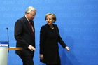 Berlin,den 19.01.2009_Konrad-Adenauer-Haus
Pressekonferenz der CDU zur Hessen-Wahl
Foto: Bundeskanzlerin Dr. Angela Merkel und der hessische Ministerpraesident Roland Koch.
Copyright by: Reiner Zensen