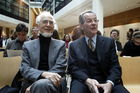 Berlin,den 10.10.2008_Willy-Brandt-Haus
Foto: Erhard Eppler (links) und Franz Muentefering (beide SPD), anlaesslich der Buchvorstellung 