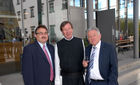 Bgm  Karl Limberger, Administrator Pater Martin Spernbauer, LH Josef Pühringer;
OÖ-Landesausstellung im Stift Schlierbach: 'Mahlzeit!'