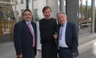 Bgm  Karl Limberger, Administrator Pater Martin Spernbauer, LH Josef Pühringer;
OÖ-Landesausstellung im Stift Schlierbach: 'Mahlzeit!'