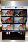 LG mit Vergleich von TN zu IPS Panel