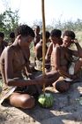 Naro-San Buschmen in der Zentral-Kalahari bei der Grassland Safari Lodge in Ghanzi. Central Kalahari bushmen