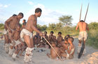 Naro-Buschmann-Sippe. Naro-San-People near Ghanzi in the central Kalahari. Naro-Buschmann-Sippe nahe Ghanzi in der Zentral-Kalahari von Botswana near Grassland Safari Lodge