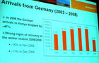 Statistik des Einbruchs um fast 50% und drastischen Rückgangs der Kenya-Besucher. Tourism-statistic shows a cut down on Kenyan tourists of almost 50% after the political turmoil