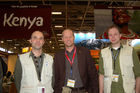 Das Trio infernale des Kenyanischen Fremdenverkehrsamt in Deutschland an der ITB 2009 in Berlin. Three representatives of the Kenyan touris board at ITB in Berlin