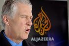 Moderator und Präsentator von Al Jazeera berichtet aus Davos vom Weltwirtschaftsforum. Al Jazeera's presentator Steven Cole is reporting from the world economic forum in Davos