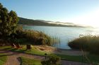 Fantastische Aussicht über die Lagune in Knysna vom Lake Pleasant Resort in Knysna im Herzen der Garden Route