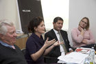 (C) fotodienst/Gudrun Krieger - Wien 03.12.2008 - Pressekonferenz - PAP Ratgeber-Paket - 60.000 Frauen jährlich mit unklarem Krebsabstrich konfrontiert: li nach re:  Univ -Prof. Dr. Sepp Leodolter (Klinische Abt. f. allg. Gynäkologie und gynäkologische Onkologie an der mediz. Univ. Wien), Katharina Stemberger (Vorsitzende und Initiatorin der Österreichischen Initiative gegen Gebärmutterhalskrebs), Dr. Michael Elnekheli (Facharzt für Frauenheilkunde und Geburtshilfe in Wien, Präsident d. Berufsverbandes Österreichischer GynäkologInnen (BÖG)), Patricia Mader (Betroffene)