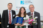  (c) www.fotodienst.at / Anna Rauchenberger – Wien, 30.05.2016 - Future Network Cert Ehrung der Top 20 Requirements Engineers und Top 20 Software Architekten. FOTO v.l.: Ehrung der Top  20 Requirements Engineers:  Bernd Obermayer, IBM, Gerda Huber, 2. Platz, Peter Hruschka, Atlantic Systems Guilt:
