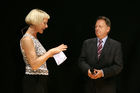 (C) fotodienst/Anna Rauchenberger - Wien, am 04.6.2008 - Konica Minolta feiert den Abschluss der Renovierungsarbeiten am Standort Wien. FOTO: Moderatorin, Dipl.-Ing. Heinrich Gerstbach (Bezirksvorsteher Hietzing)