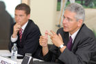 (c) Fotodienst / Daniel K. Gebhart - Pressekonferenz Konica Minolta - Innovative Wege zum Top-Systemintegrator - FOTO: Ing. Peter Huber (Leiter Marketing Konica Minolta Business Solutions Austria), Ing. Johannes Bischof (Geschäftsführer Konica Minolta Business Solutions Austria).