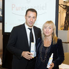 (c) fotodienst/Anna Rauchenberger - Wien, am 09.11.2011 – Der Trend zu natürlichen Heilmethoden und Behandlungsweisen ist gegenwärtig ungebrochen. Heute wurde im Restaurant Hansen die neue französische Marke 'Puressentiel' präsentiert. Puressentiel vertreibt ab Herbst auch in Österreich natürliche und anwendungsfertige Produkte aus ätherischen Ölen von höchster Qualität.
Isabelle und Marco Pacchioni, international renommierte Aromatherapie-Experten und Gründer des Laboratoire Puressentiel FOTO v.l.  Marco und Isabelle Pacchioni, international renommierte Aromatherapie-Experten: