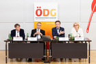  (c) fotodienst / Anna Rauchenberger - Wien, am 17.06.2025 - Österreichische Diabetes Gesellschaft (ÖDG) - Prävention und Früherkennung von Diabetes mellitus Wie steht es um Österreich? - Pressegespräch im Presseclub Concordia. FOTO v.l.: Prim. Univ.-Prof. MR Dr. Peter Fasching, MBA, Präsident der ÖDG, Wien, Univ.-Prof. Dr. Harald Sourij, MBA, Stellvertretender Vorsitzender der ÖDG, Graz, Prim. Univ.-Prof. Dr. Martin Clodi, Past President der ÖDG, Linz, Priv.-Doz. Dr. Gersina Rega-Kaun, Erste Sekretärin der ÖDG, Wien: