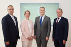  fotodienst / Anna Rauchenberger - Wien, Austria - 23.09.2026 - Vorsorge braucht ein Update - ÖDG, ÖKG, ÖGN und ÖGIM präsentieren einen wissenschaftlichen Fahrplan für eine moderne Vorsorgeuntersuchung in Österreich. FOTO v.l. Univ.-Prof. PD Dr. Harald Sourij, MBA, Präsident der ÖDG, Graz, Univ.-Prof.in Dr.in Kathrin Eller, Vorsitzende der ÖGN, Graz, Univ.-Prof. Daniel Scherr, Präsident der ÖKG, Graz, Univ.-Prof. Dr. Alexander Rosenkranz, Präsindet der ÖGIM, Wien: