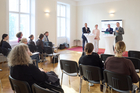  fotodienst / Anna Rauchenberger - Wien, Austria - 23.09.2026 - Vorsorge braucht ein Update - ÖDG, ÖKG, ÖGN und ÖGIM präsentieren einen wissenschaftlichen Fahrplan für eine moderne Vorsorgeuntersuchung in Österreich. FOTO Am Podium v.l.: Univ.-Prof. PD Dr. Harald Sourij, MBA, Präsident der ÖDG, Graz, Univ.-Prof.in Dr.in Kathrin Eller, Vorsitzende der ÖGN, Graz, Univ.-Prof. Dr. Alexander Rosenkranz, Präsindet der ÖGIM, Wien, Univ.-Prof. Daniel Scherr, Präsident der ÖKG, Graz: