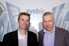 © fotodienst / Dennis Stachel - Düsseldorf, am 26.11.2009 - 
Markus Hirte, Leiter SYSTAIC-Leistungszentrum der Fortuna Düsseldorf und Systaic-Firmengründer Michael Viktor Kamp vor Firmenlogo