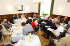  (c) fotodienst/Anna Rauchenberger - Wien, am 29.05.2012 - Anlässlich der Jahrestagung der Österreichischen Kardiologischen Gesellschaft (ÖKG) fand heute im Café Landtmann ein Pressegespräch zu den Highlights der österreichischen Herzmedizin statt. FOTO am Podium v.l. Univ. Doz. Dr. Christoph Säly, Facharzt an der Abteilung für Innere Medizin und Kardiologie am Akademischen Lehrkrankenhaus Feldkirch, Univ. Prof. Dr. Burkert Pieske, Leiter der Klinischen Abteilung für Kardiologie, MedUni Graz, Präsident der ÖKG, Univ. Prof. Dr. Otmar Pachinger, Direktor der Universitätsklinik für Kardiollogie, MedUni Innsbruck, Vorstandsmitglied der ÖKG, Prim. Univ. Prof. Dr. Franz Weidinger, 2. Medizinische Abteilung mit allgemeiner und internistischer Intensivmedizin der Krankenanstalt Rudolfstiftung Wien, Sekretär und Präsident Elect der ÖKG, Univ. Prof. Dr. Irene Lang, Stv. Leiterin der Universitätsklinik für Innere Medizin II/Kardiologie, AKH/MedUni Wien, Vizepräsidentin ÖKG: