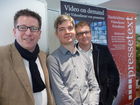 Alexander M. Faßbender, Florian Bailey und Thilo Baum. Gute Stimmung beim Auftakt der dritten Social Media Praxis Tour der Nachrichtenagentur pressetext. Der Presseclub in München ist ausverkauft.