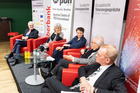 (c) www.fotodienst.at / Anna Rauchenberger – Wien, 13.02.2020 - Programmvorstellung Europäische Toleranzgespräche 2020 in der Oberbank. Im Bild v.l.n.r. Claus Reitan, PEN-Präsident Helmuth A. NIederle, Psychologin Margarethe Prinz-Büchl, Evolutionsbiologin Elisabeth Oberzaucher, ETG-Präsident Hannes Swoboda und Travel Industry Club Präsident Harald Hafner.