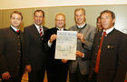 Eröffnung Landwirtschaftsschule Litzlhof.
Im Bild v.l. DI Johann Polzer (GF der LIG), BM DI Josef Pröll, Dir. Josef Huber, LR Dr. Josef Martinz und LH Dr. Jörg Haider