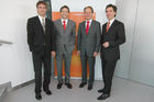 (c) Fotodienst/ Daniel K. Gebhart - Jahres-Pressekonferenz der Gebrüder Weiss GmbH - Foto: Mag. Peter Kloiber, Wolfgang Niessner (MBA, Vorstandsvorsitzender), Mag. (FH) Heinz Senger-Weiss, Mag. Wolfram Senger-Weiss (MBA).