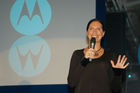 (C)fotodienst/Mag. Daniel Katzinger - Wien 02.10.2006,Motorola präsentiert im Museumsquartier in WIEN sein brandneues Produktportfolio vor österreichischen Fachhändlern, Kooperationspartnern, Netzbetreibern, Service-Providern und geladenen VIP-Gästen in Form einer Modenschau werden Kommende Design-Geräte am Catwalk und zum Angreifen & Hautnah-Erleben vorgestellt.Foto: Daniela Wimmer (Country Manager Mobile Devices Motorola Österreich)