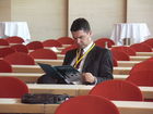 Besucher beim Fachjournalisten-Kongress des DFJV im Hotel Estrel Berlin.